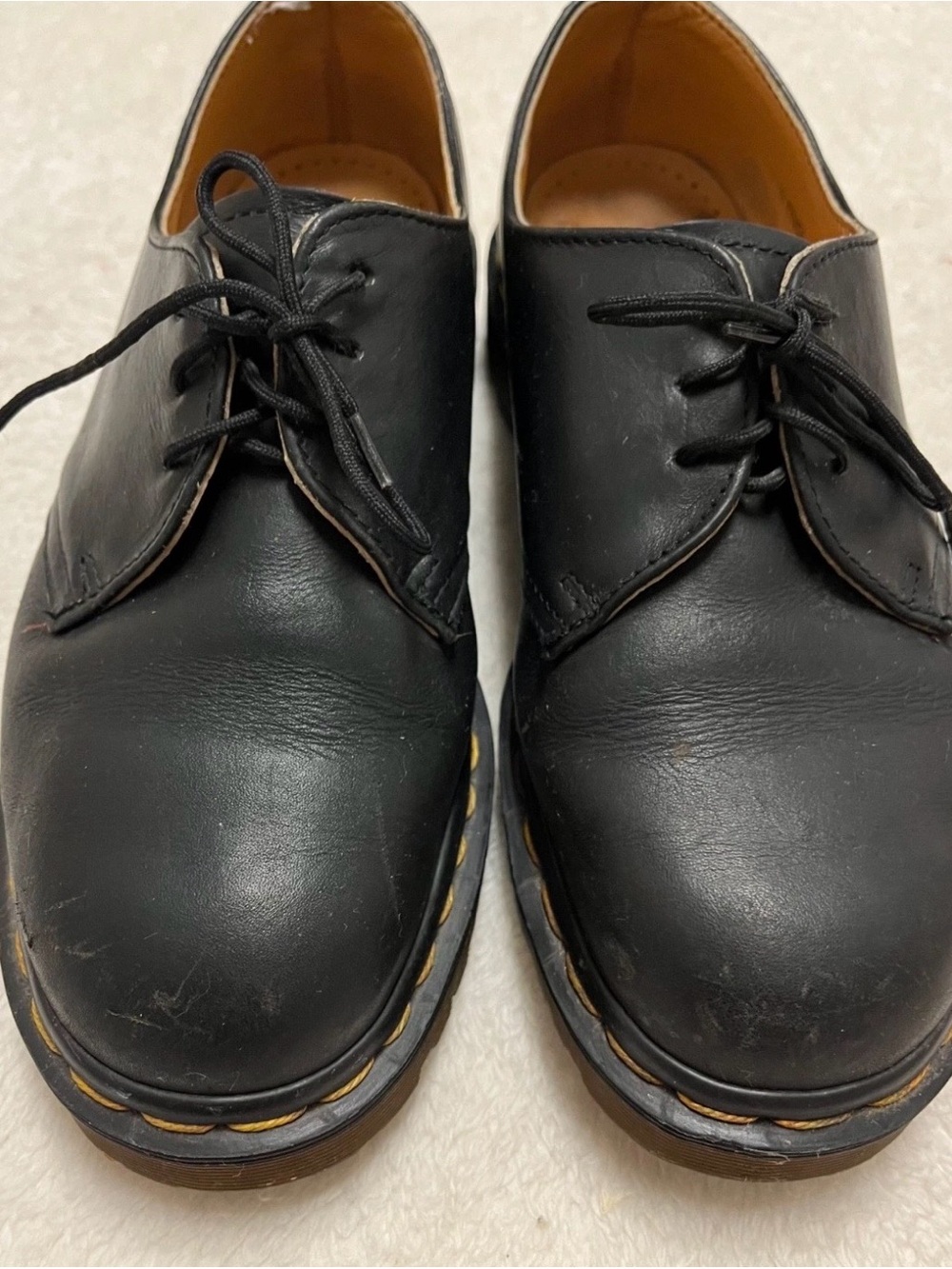 Vintage Doc Dr. Martens Low Top Lace Up Boots Shoes Made England Leather - Picture 7 of 10